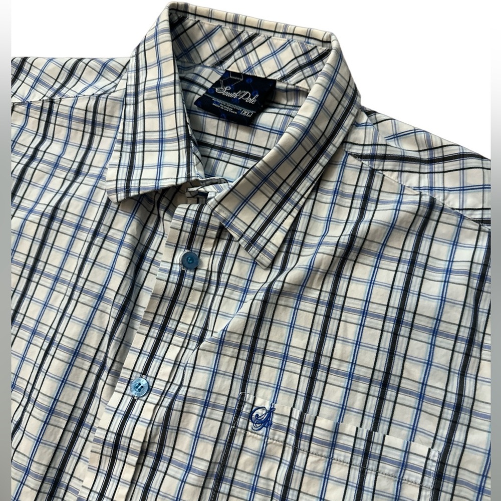 Vintage Southpole Button Up Shirt Mens XL Oversized Baggy Fit Y2K Multicolored